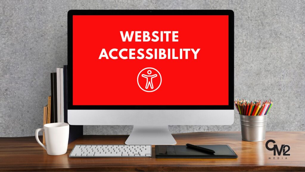 Accessibility on a red background - how to make a website accessible - CM2 Media.