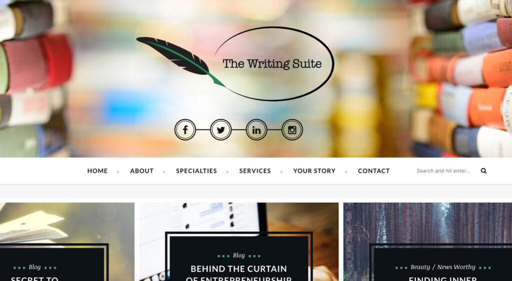 The writing Suite website
