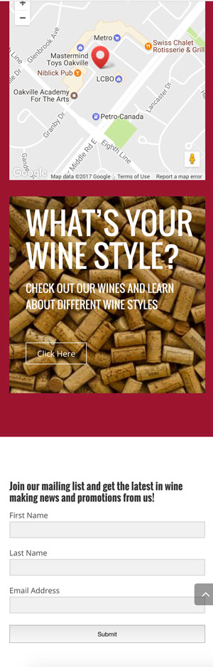 Wines Unlimited website design